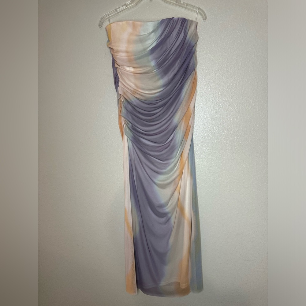 ZARA STRAPLESS PRINTED TULLE DRESS - Picture 3 of 3